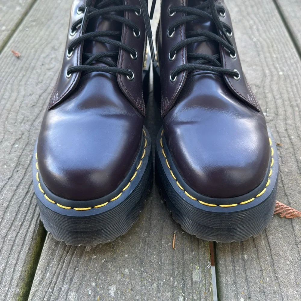 Dr Martens Jadon Purple Platform Smooth Leather Boots w/ Zip Sz 39 / 8